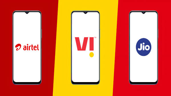 a group of cell phones with red and yellow text